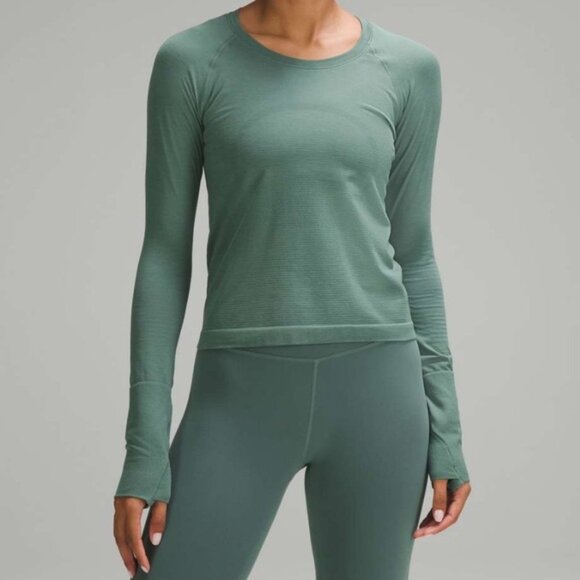 Lululemon Swiftly Tech Long Sleeve Shirt 2.0 Race Length in Medium Forest Size 8 - Picture 1 of 9